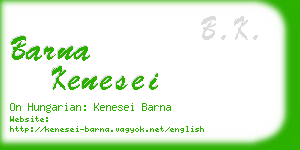 barna kenesei business card